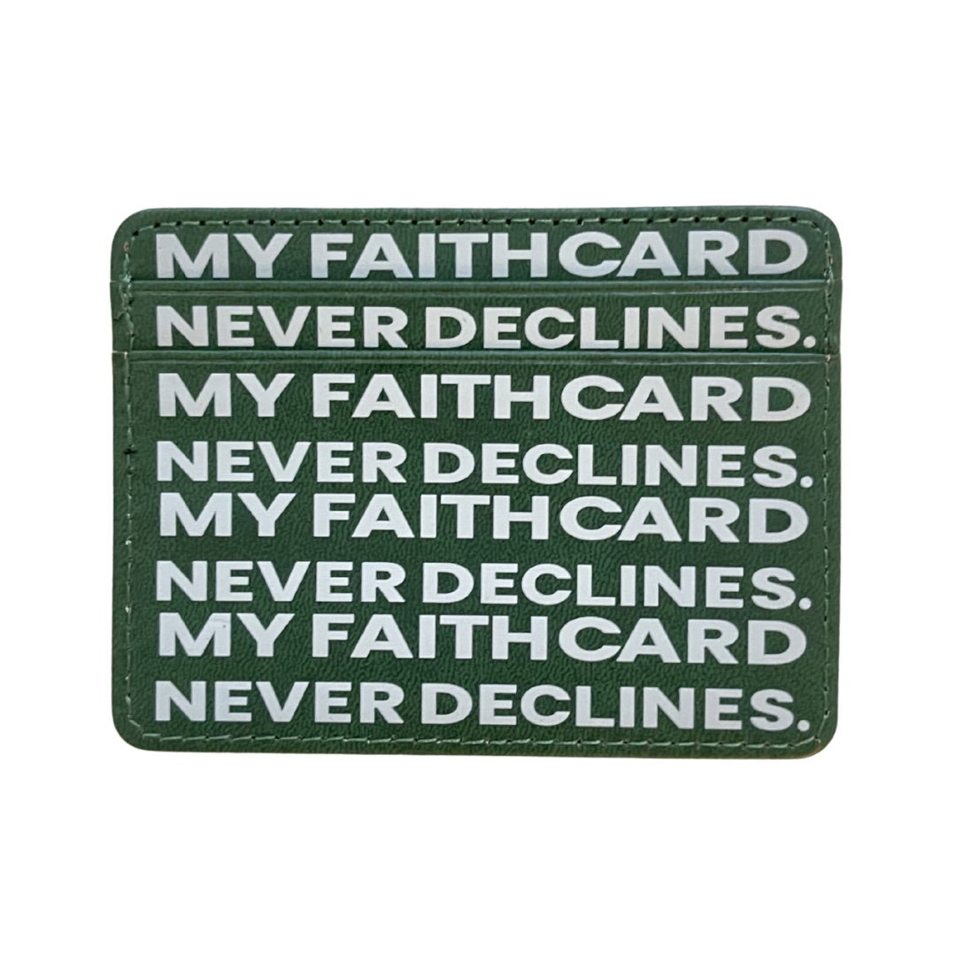 ‘’my faith card never declines’ wabi sabi cardholder