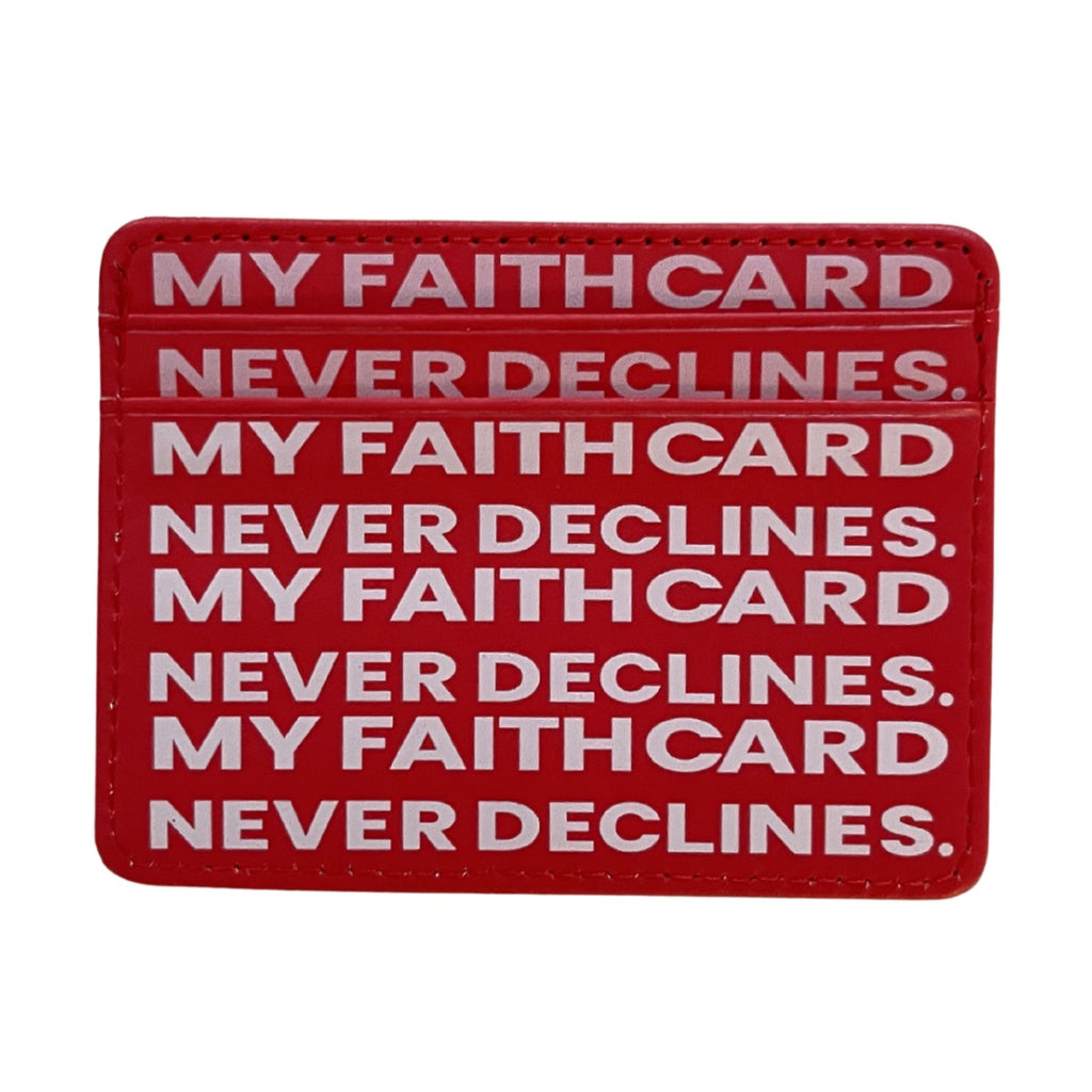 ‘’my faith card never declines’ wabi sabi cardholder