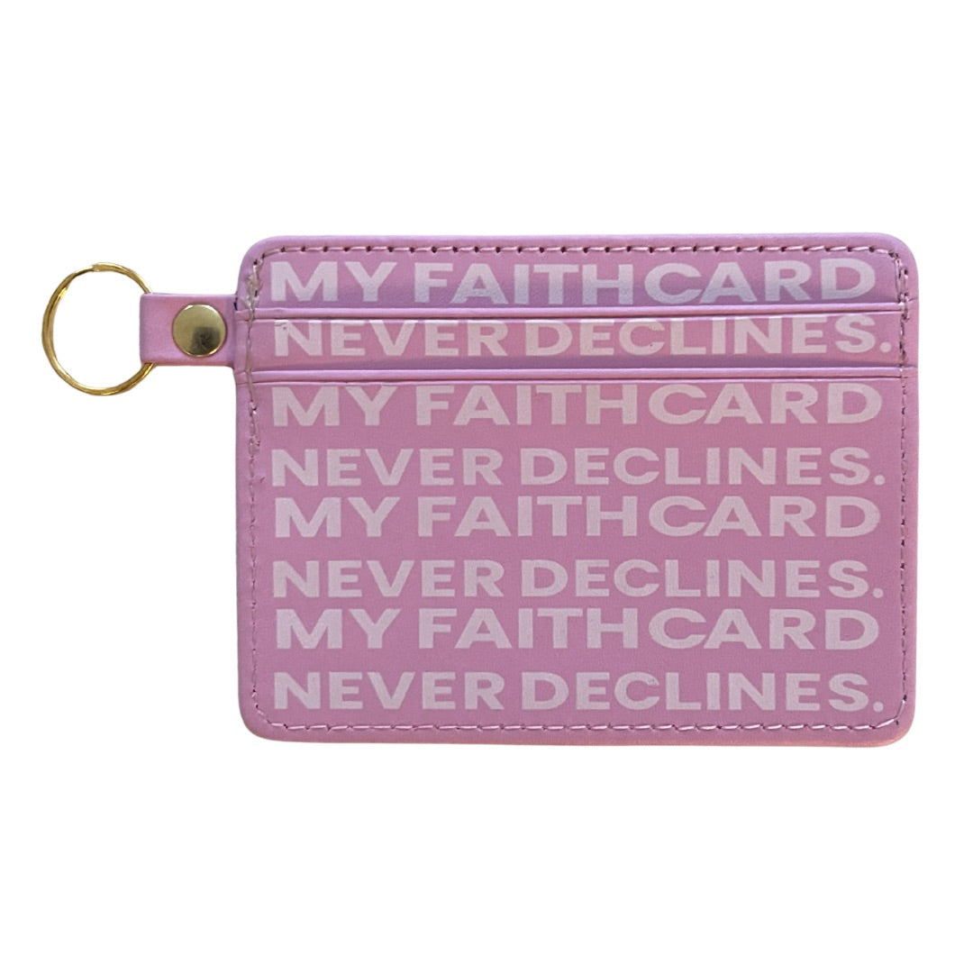 ‘’my faith card never declines’ wabi sabi cardholder