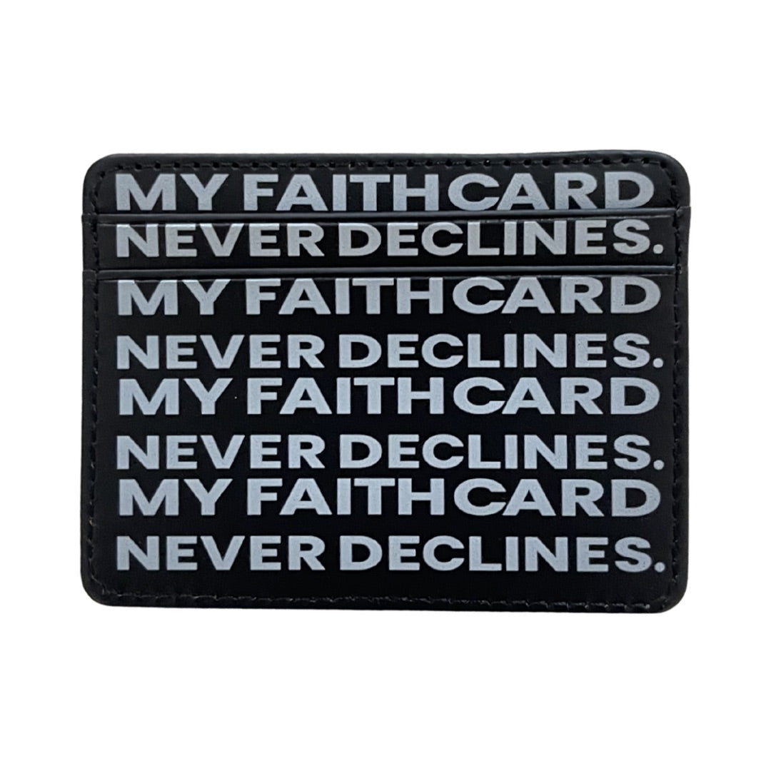 ‘’my faith card never declines’ wabi sabi cardholder