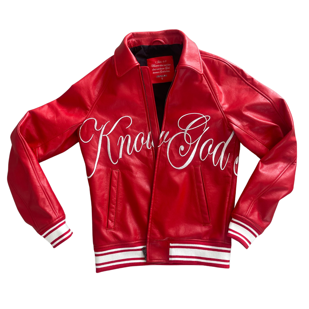 ‘know God know Love’ racer jacket